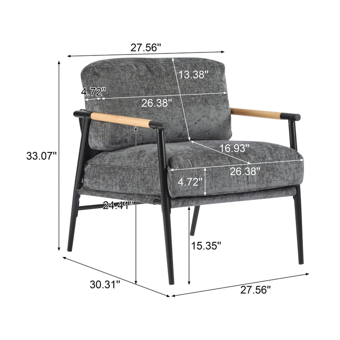 Modern Accent Chair With Plush Cushions, Cozy Seating