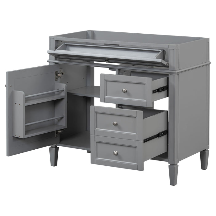 Bathroom Vanity Without Top Sink, Modern Bathroom Storage Cabinet With 2 Drawers And A Tip-Out Drawer