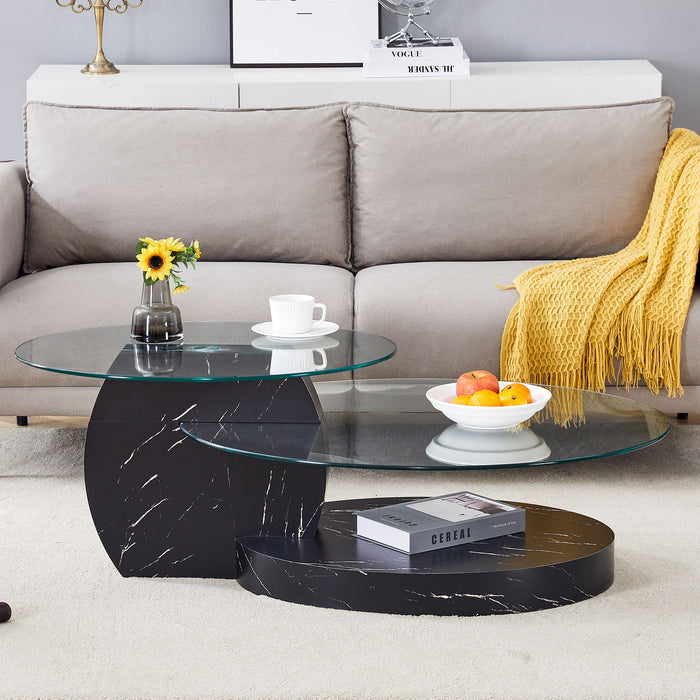 Contemporary Artistic Double Layer Coffee Table