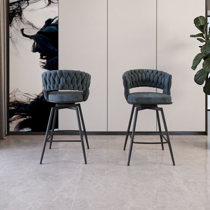 Bar Stool 360 Swivel With Back Footrest