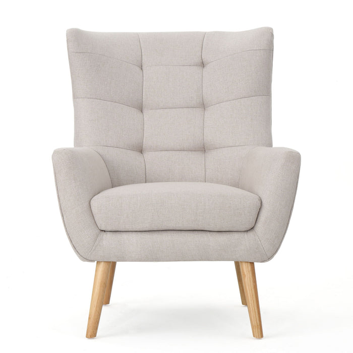 Club Chair With Rubberwood Legs
