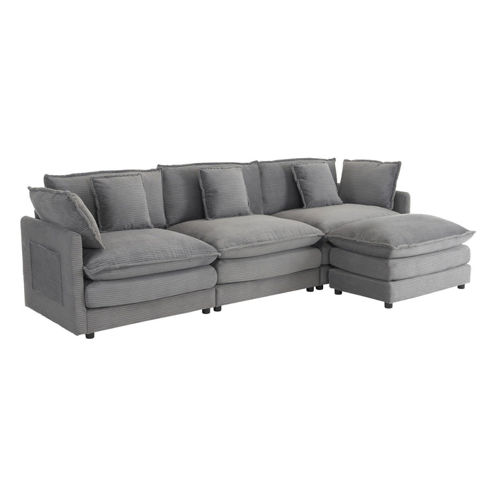 Modern Modular Sectional Sofa With Side Storage Pockets For Living Room