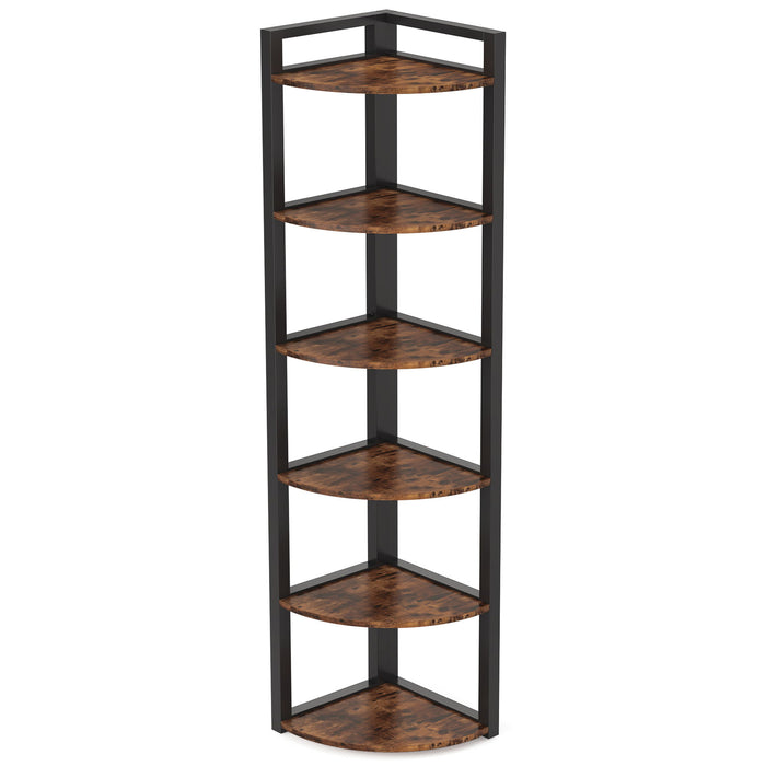 Tall 6 Tier Corner Bookshelf For Living Room