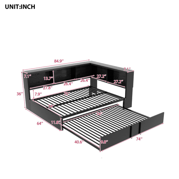 Daybed With Trundle, Storage Cabinets And USB Ports