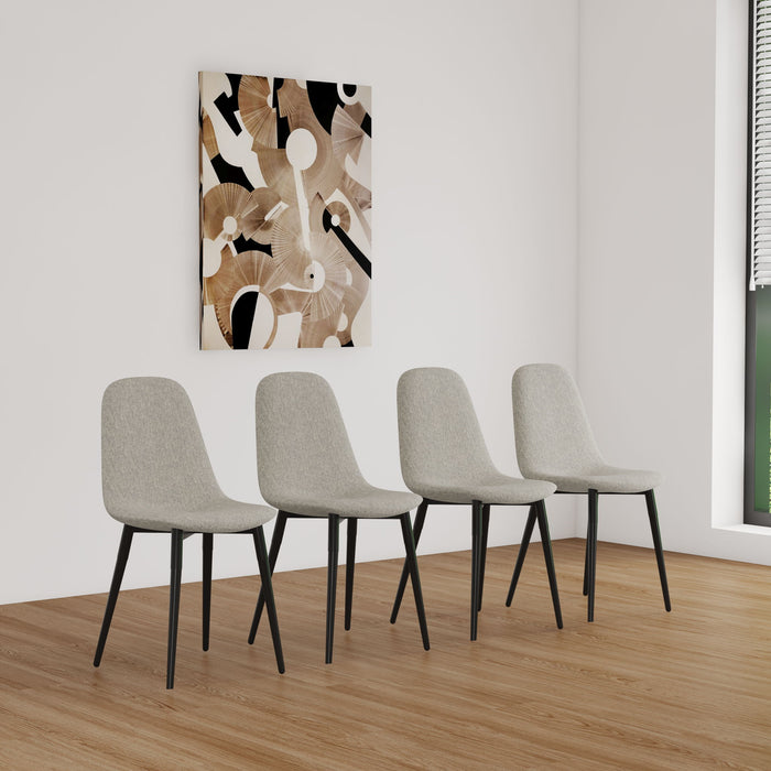 Modern Accent Dining Chairs Upholstered Seat, Metal Legs (Set of 4)