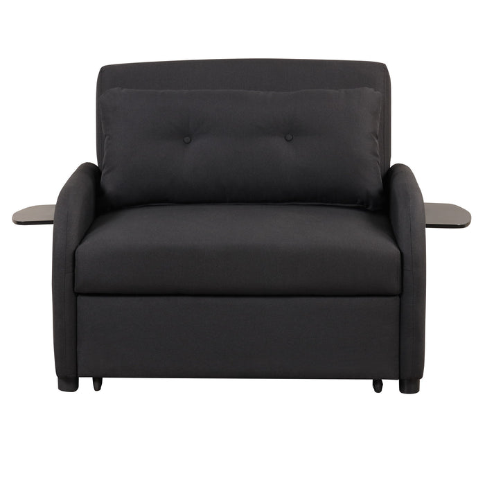 Versatile Pull Out Sofa Sleeper 3 In 1 With Wing Table & USB Charge, Compact Design