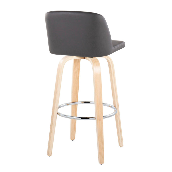 Toriano - Contemporary Fixed Height Barstool & Swivel With Round Footrest (Set of 2)