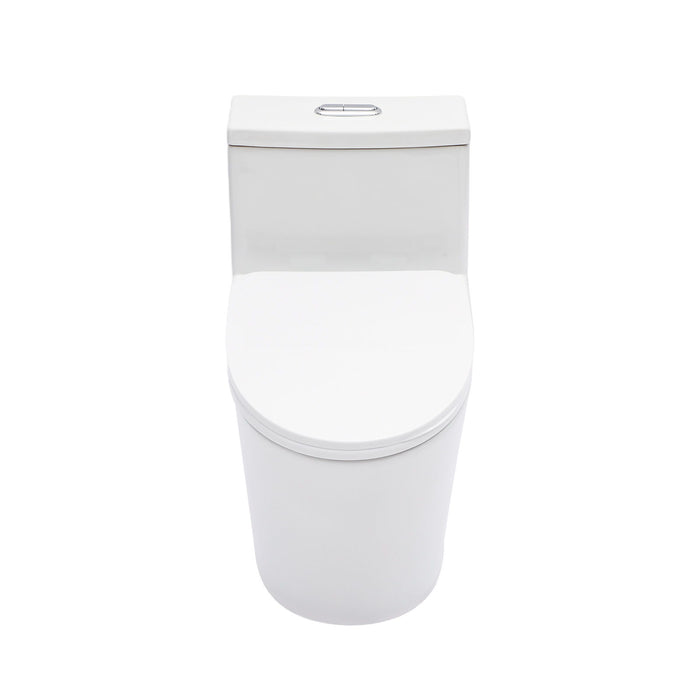 1 Piece Toilet For Bathroom, Dual Flush 1.24 / 1.43 Gpf, Soft Closing Seat - White