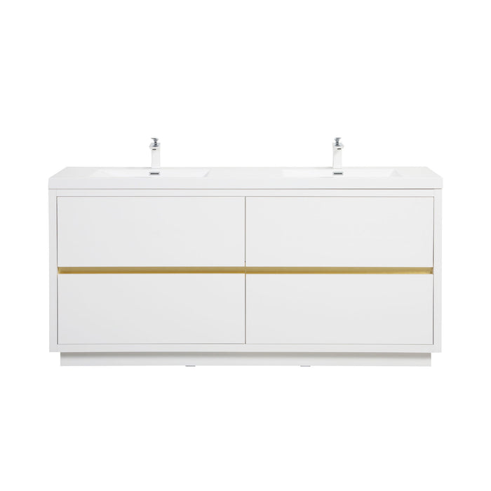 Bathin Freestanding Bathroom Vanity With Double Sinks, Bathroom Storage Vanity Cabinet With Stone Resin Countertop And Soft Close Drawers