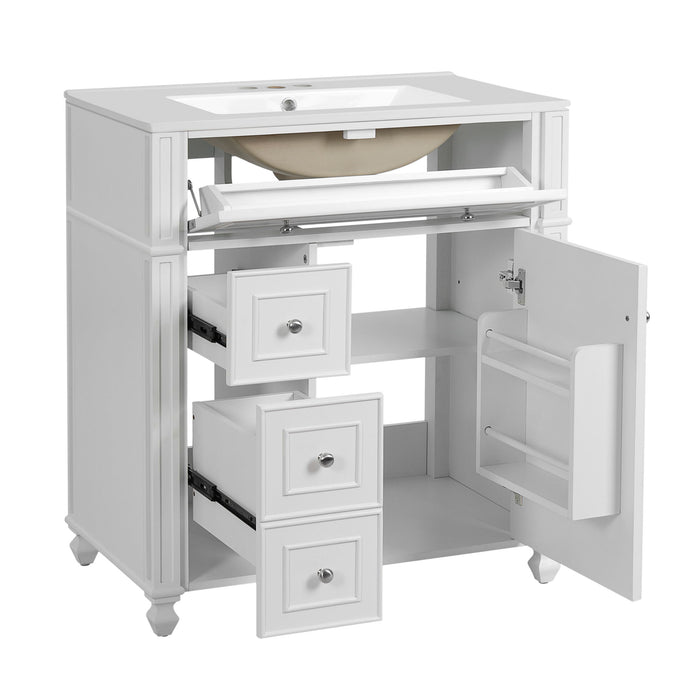 Bathroom Vanity Cabinet With Sink, Soft Close Doors With Door Organizer