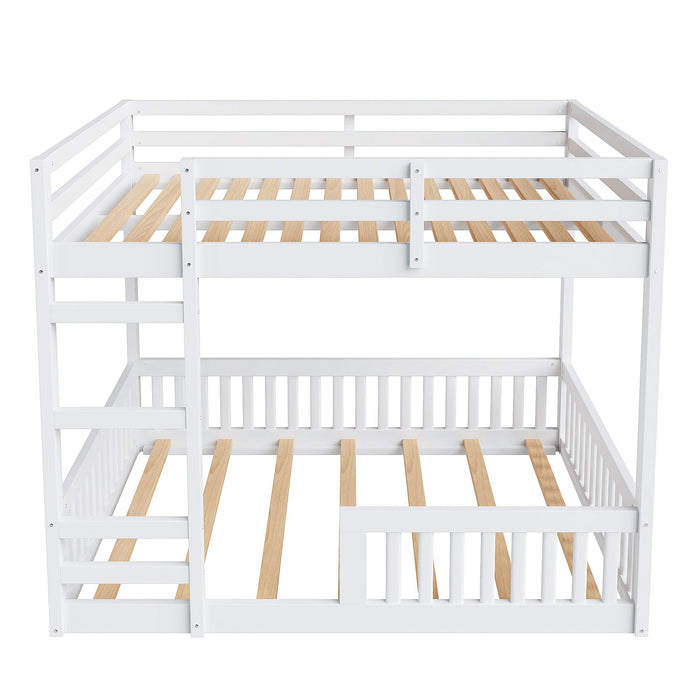 Stylish Bunk Bed With Ladder And Guardrails