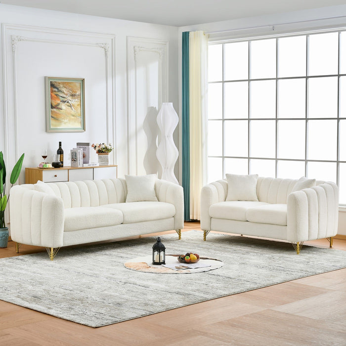 Oversized Sofa, 3 And 2 Seater - Beige