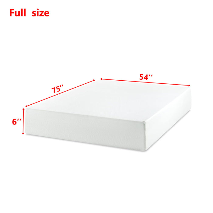 6" Green Tea Memory Foam Mattress In Box, Fiberglass Free
