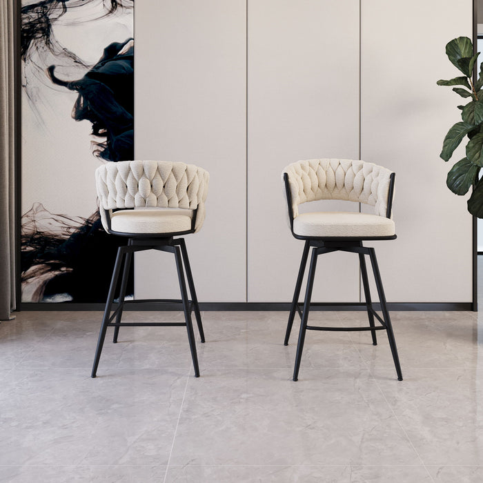 Bar Stool 360 Swivel With Back Footrest