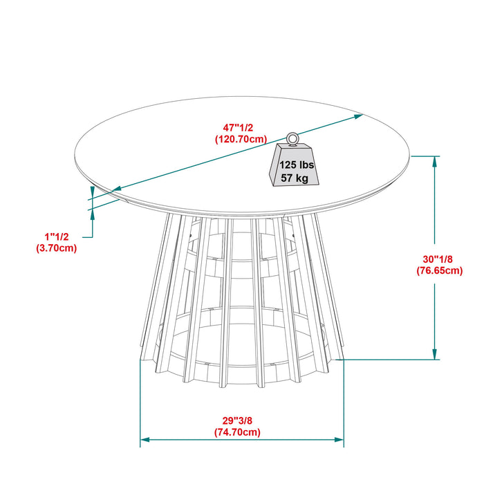 Round Dining Table With Pedestal Base - Brown