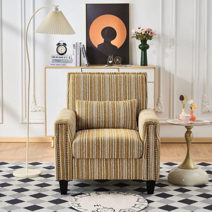 Accent Chair With Arms, Comfy Armchair For Living Room - Yellow