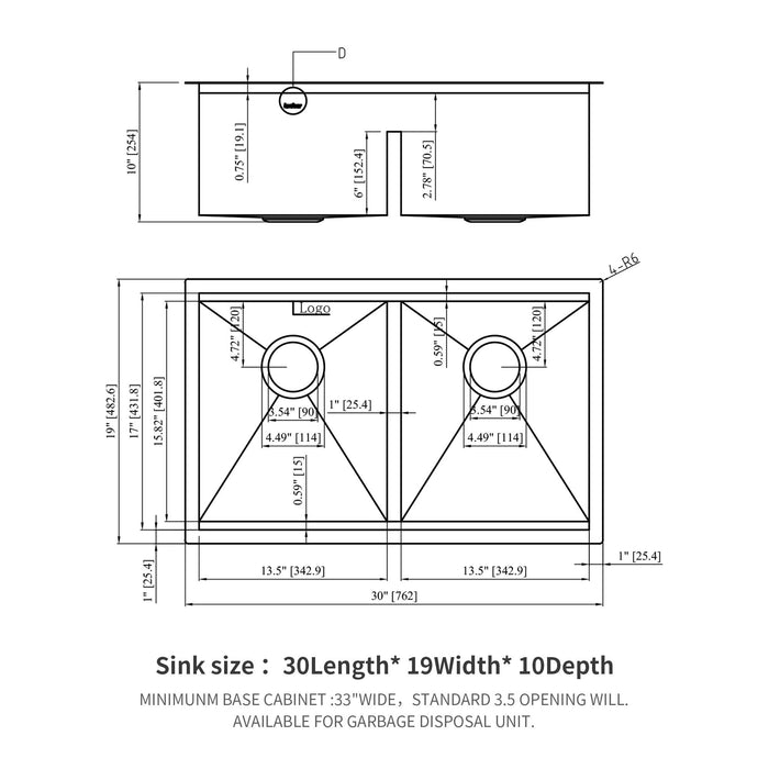 Modern Double Bowl Undermount Kitchen Sink