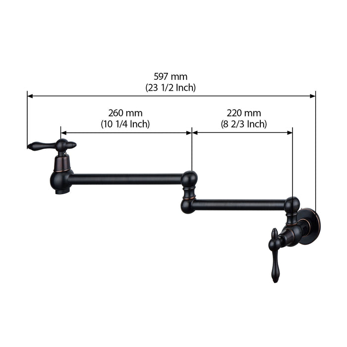 Modern Design Pot Filler Faucet Wall Mount Kitchen Sink Faucet Folding Stretchable