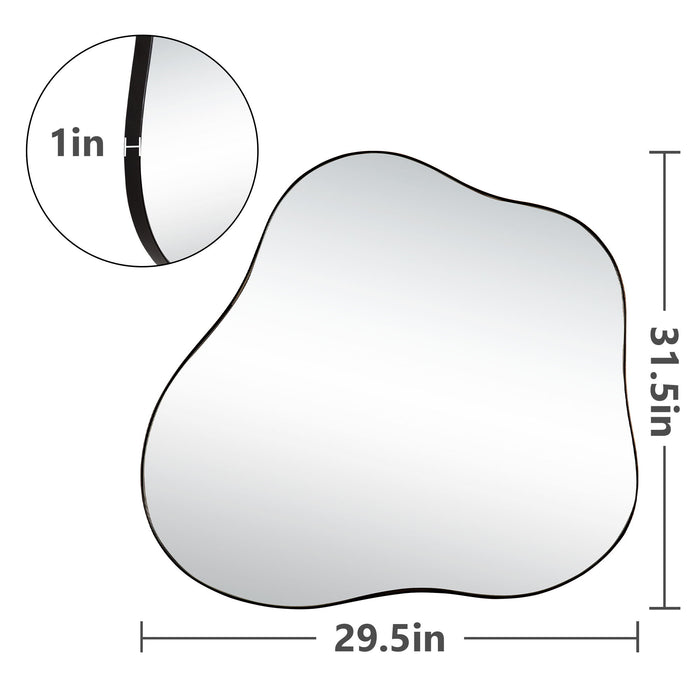 Cloud Shaped Metal Accent Wall Mirror - Black