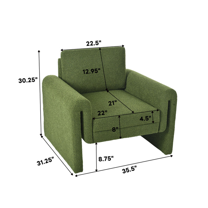 Modern Upholstered Accent Chair, Sturdy Support & Luxurious Comfort