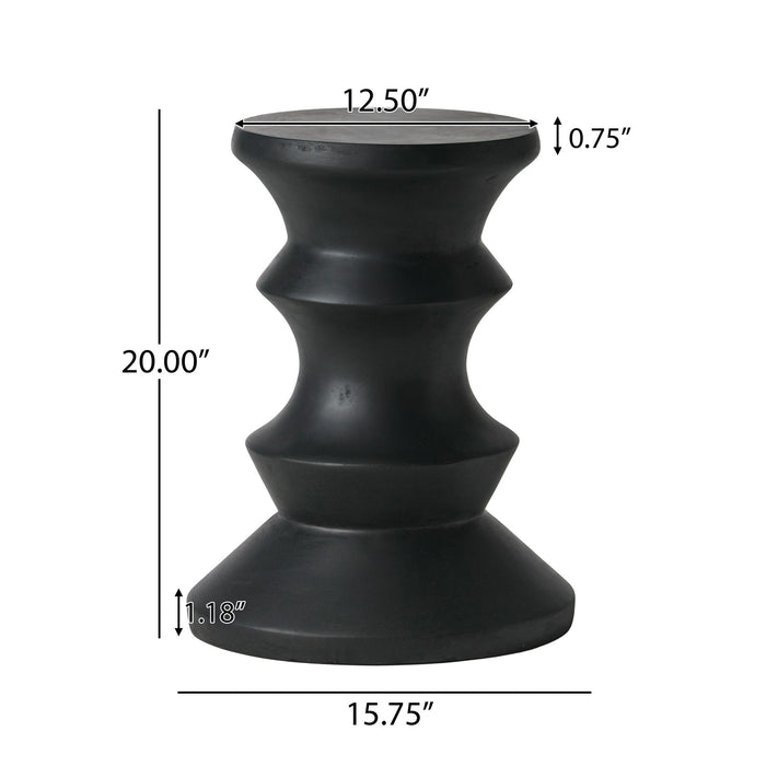 Side Table Modern Concrete Accent Piece - Black