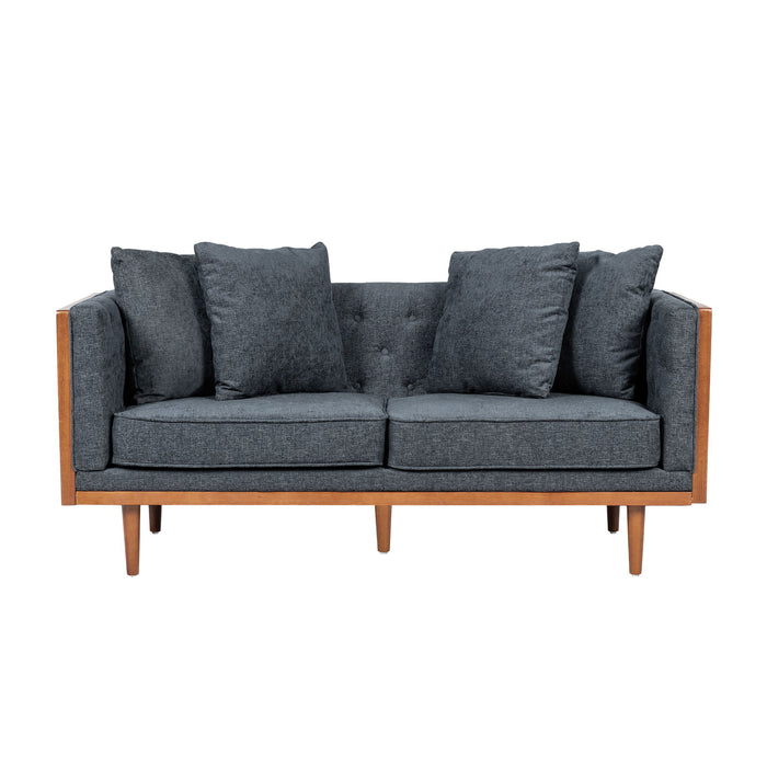 Retro Modern Loveseat With Button Tufted Upholstery