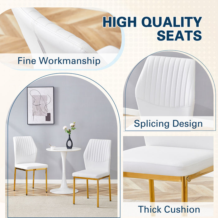 Luxury Simple Chair With Metal Gold Leg