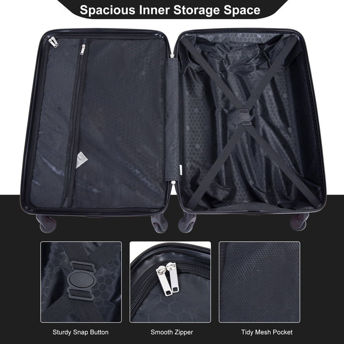 Luggage 4 Piece Lightweight Suitcase With Rotating Wheels With Tsa Lock,