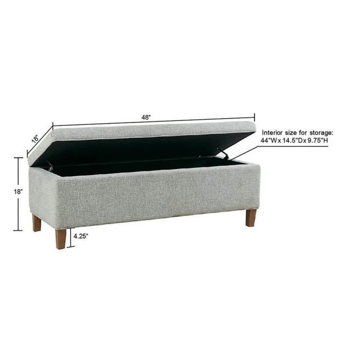 Marcie - Upholstered Storage Bench With Soft Close Lid - Blue
