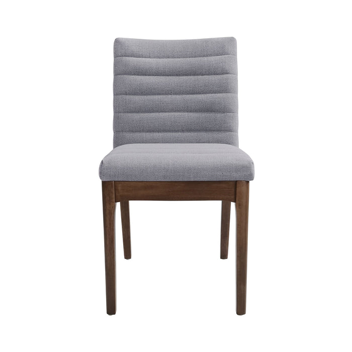Mid Century Modern Dining Chair (Set of 2) With Channel Stitching - Dark Gray