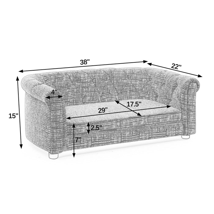 Contemporary Pet Sofa With Arc Shaped Backrest And Armrest