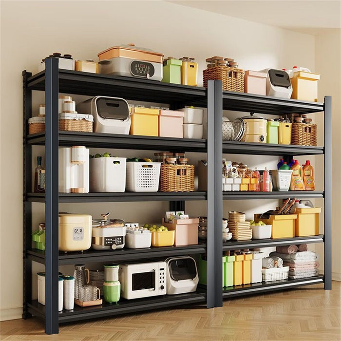 Tall Metal Shelves With Removable Dividers Are High Capacity And Load Bearing For Garages, Kitchens And Offices