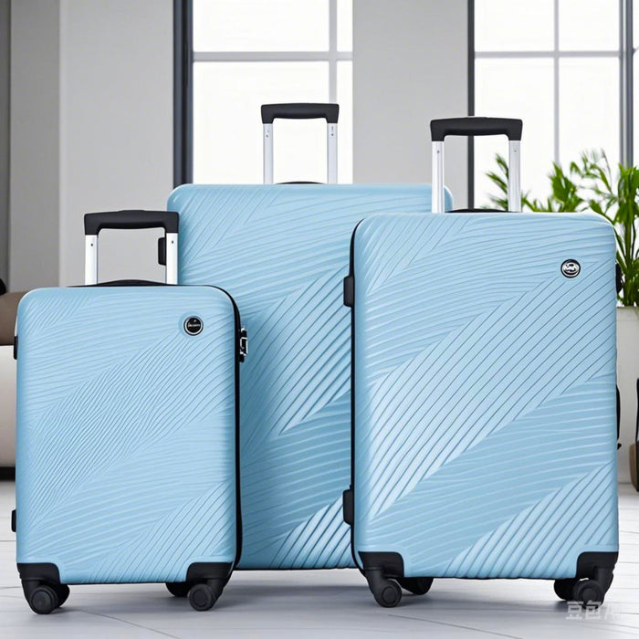 3 Piece Luggage Sets Lightweight Suitcase With Two Hooks, Spinner Wheels,
