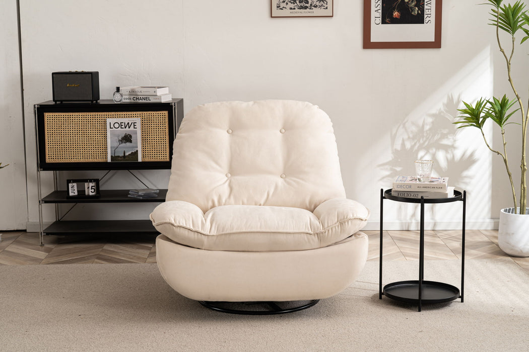 Power Recliner Swivel Glider USB Charger With Bluetooth Music Player Different Function Sleep Working Game And Leisure Model - Cream