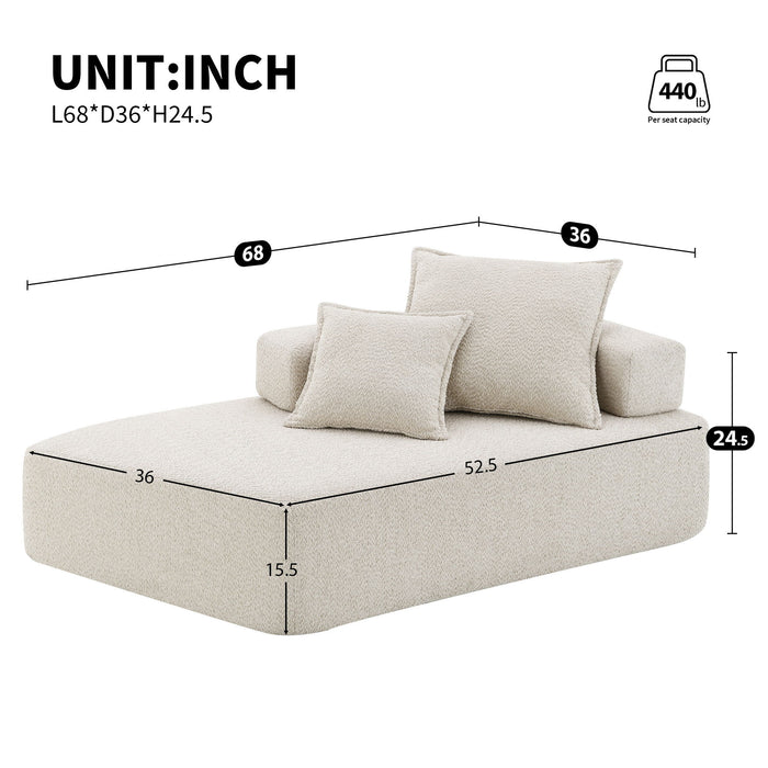 Frame For Oversized Modular U Shaped Sectional, Floor Couch Convertible Compressed Couch Spacious Foam Filled Sofa