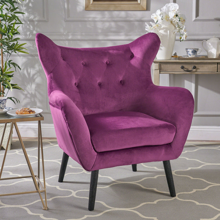 Alyssa - Mid Century Upholstered Arm Chair With Wingback Design