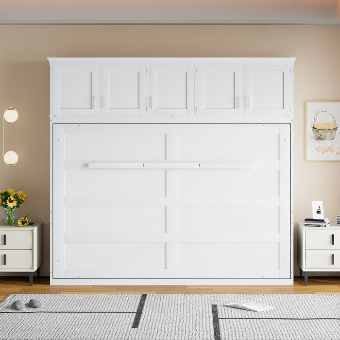 Murphy Modern Bed With Top Cabinets For Space Saving And Comfort