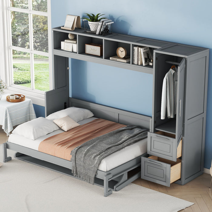Space Saving Murphy Wall Bed With Closet And Drawers