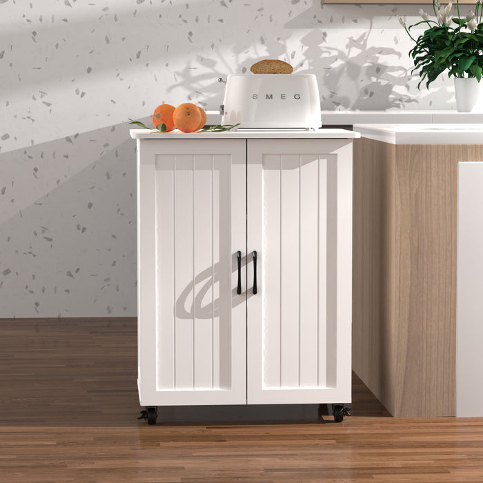 Sturdy Storage Cabinet With Large Capacity For Living Room, Bedroom, Kitchen - White