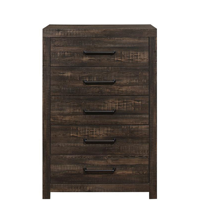 Monica - Chest With Spacious Drawers Bar Handles - Dark Oak