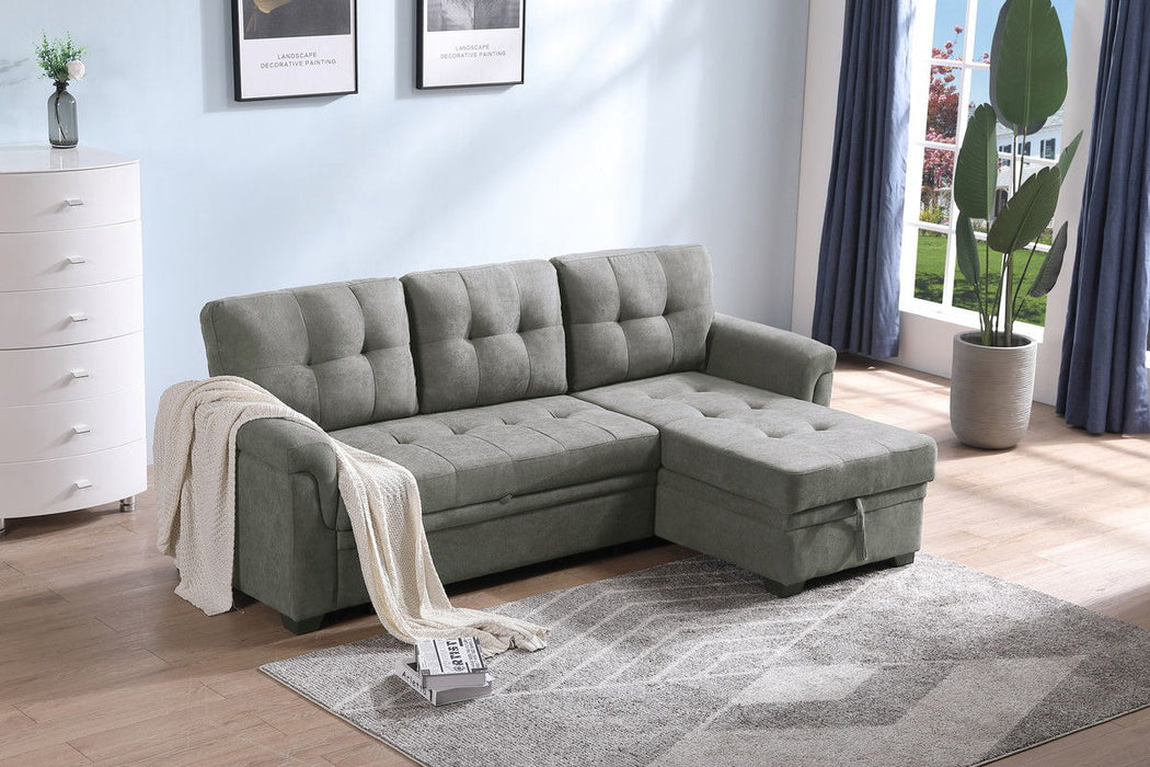 Lucca - Linen Reversible Sleeper Sectional Sofa With Storage Chaise