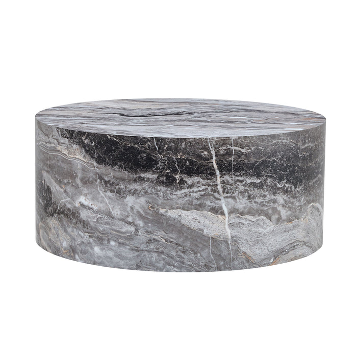 Cylindrical Coffee Table With Material For Living Room