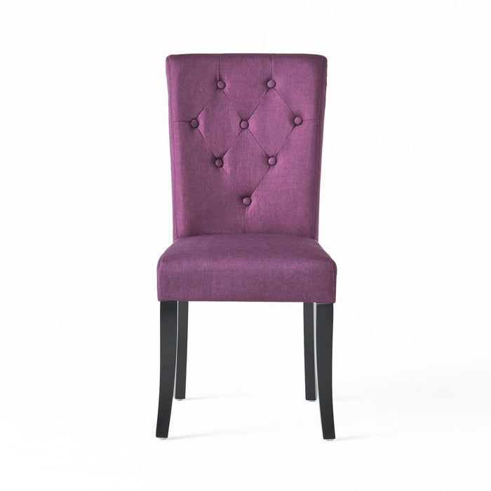 Upholstered Dining Chairs, Fabric Side Chairs, For Dining Room, Kitchen And Living Room (Set of 2) - Dark Purple