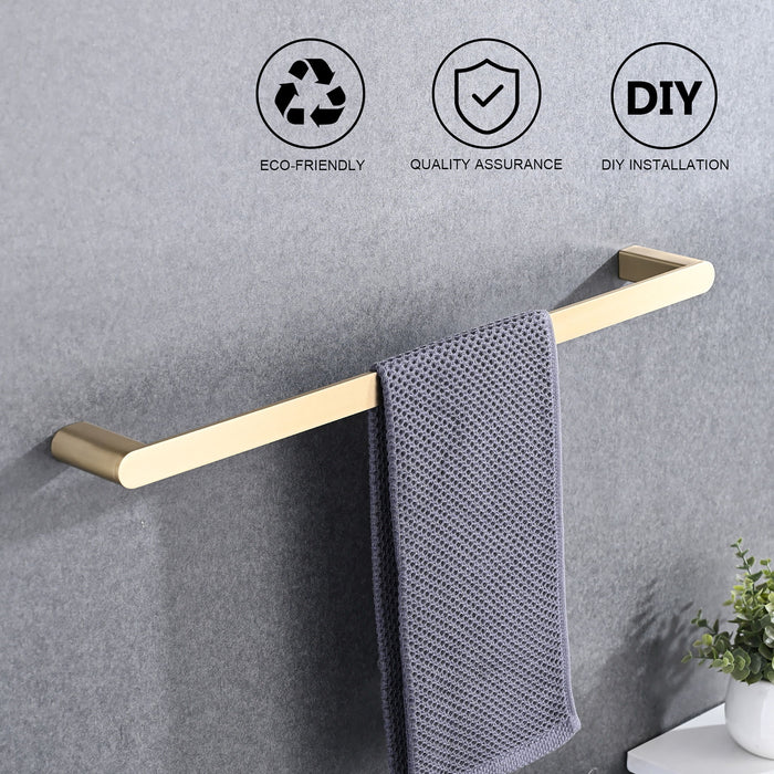 4 Pieces Bathroom Hardware Set Single Towel Bar, Towel Holder, Toilet Paper Holder