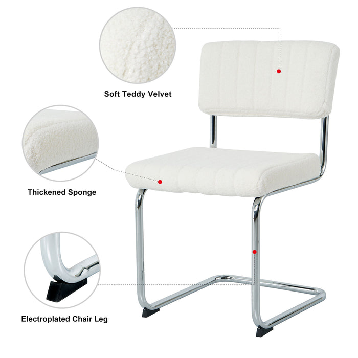 Modern Luxury Dining Chair With Metal Legs And Bow Design (Set of 4)