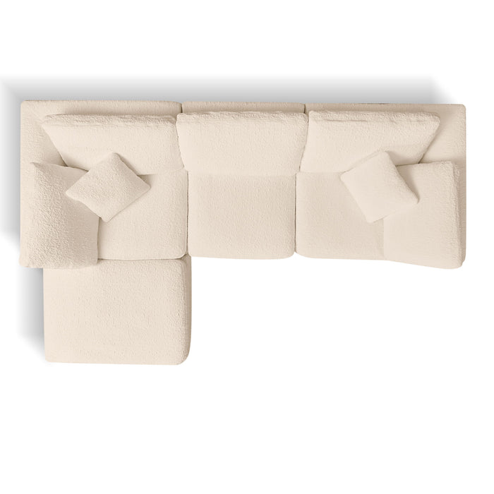 Cloud Sectional Couch, Convertible With Ottoman, 3 Seater Modular Design