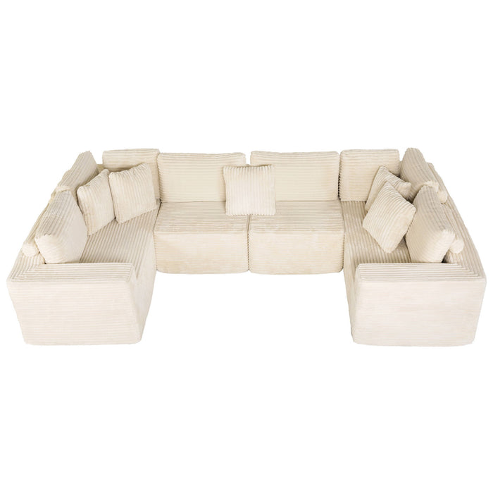 Modular U Shaped Sectional Sofa With Reversible Design