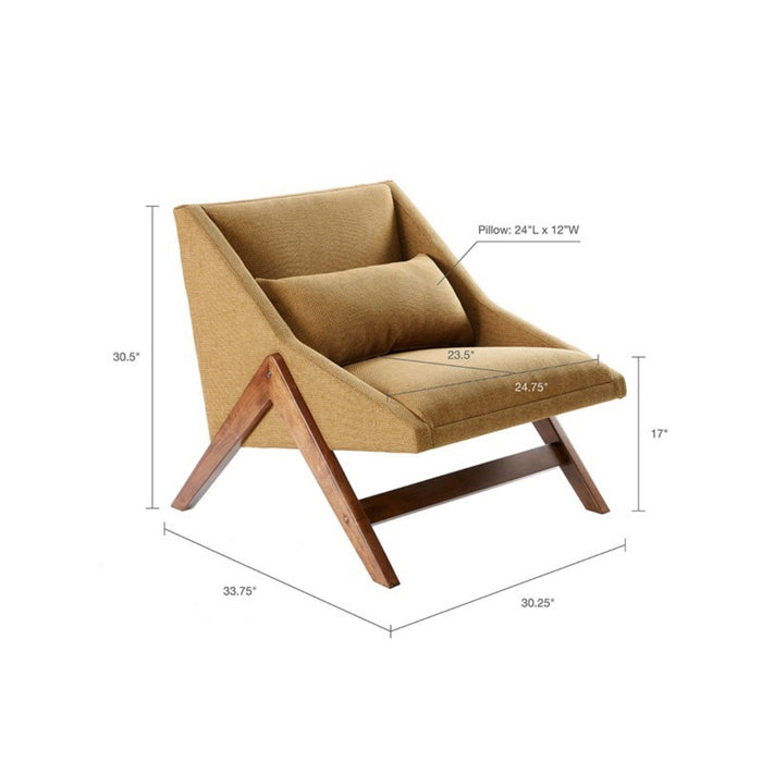 Boomerang - Accent Chair - Mustard Yellow / Pecan