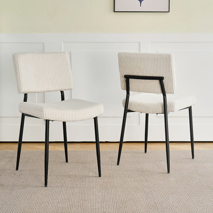 Modern Upholstered Dining Chair With Metal Legs