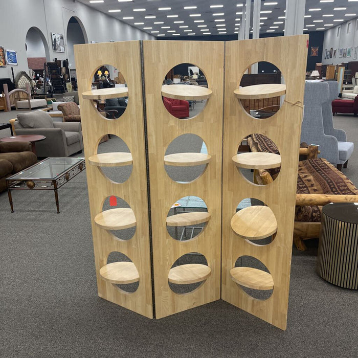Wood Room Divider w/ Circles